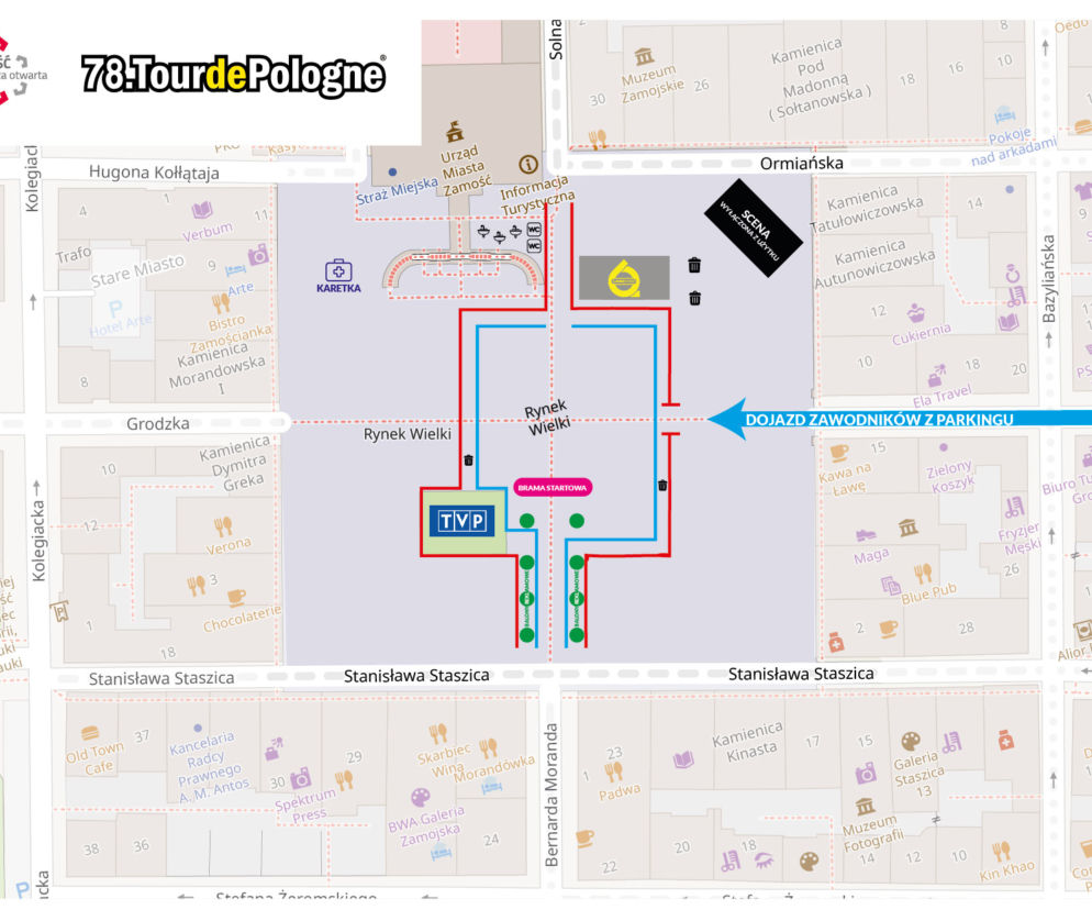 Mapa miasteczka startowego Tour de Pologne