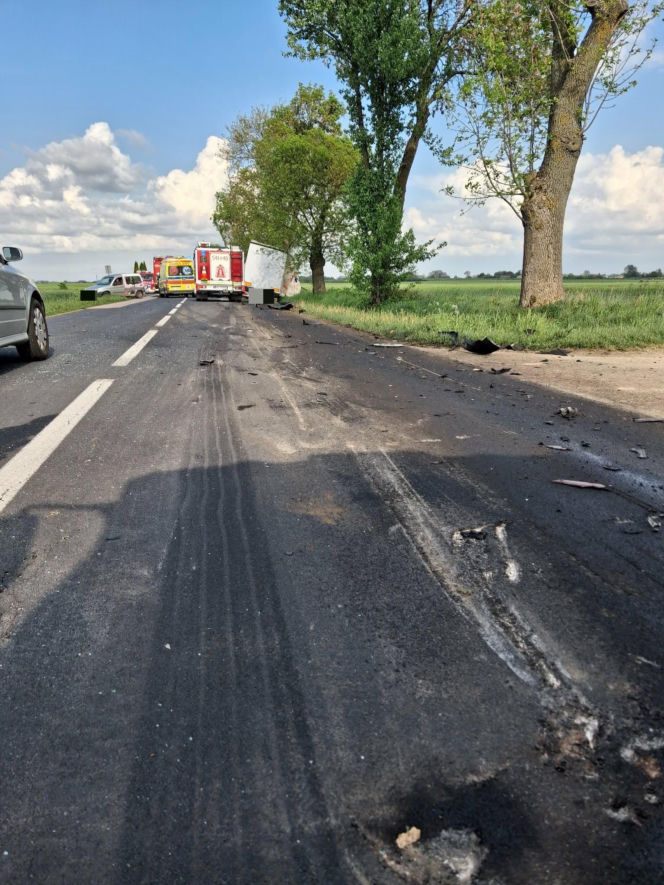 Kierowca zmiażdżony w aucie po czołowym zderzeniu
