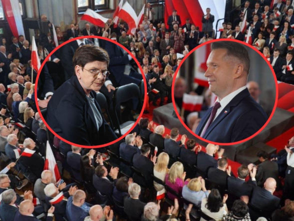Przemysław Czarnek na premiera, ale to miny Beaty Szydło i byłego ministra sportu są hitem konwencji PiS! Są zdjęcia