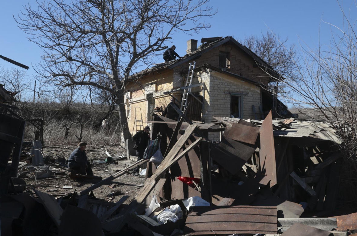 Orichiw w obwodzie zaporoskim na Ukrainie po ataku Rosjan