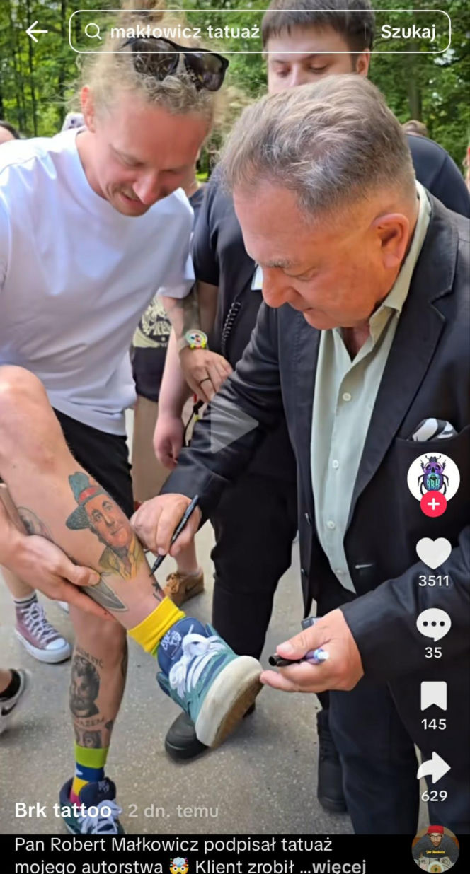 Fan zrobił sobie tatuaż z Robertem Makłowiczem. Krytyk kulinarny złożył na nim podpis!