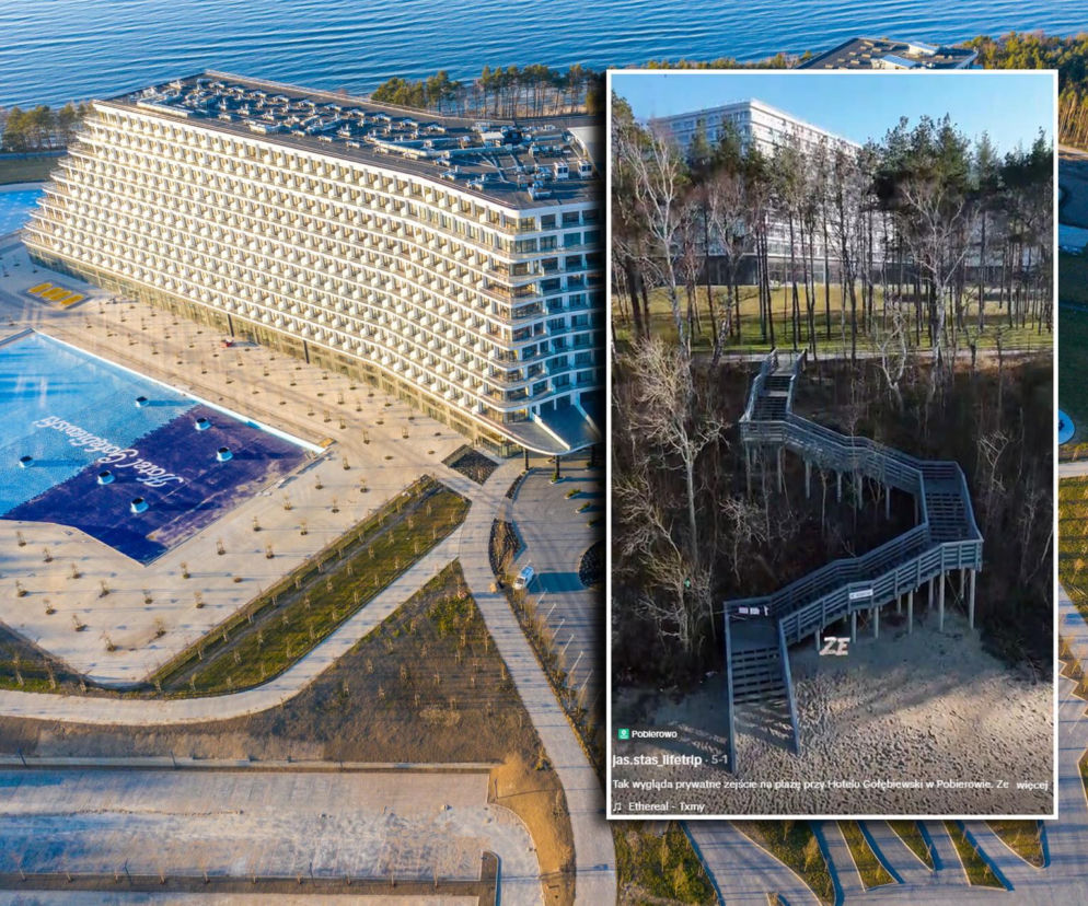 Tak wygląda zejście na plażę w Gołębiewskim Pobierowo