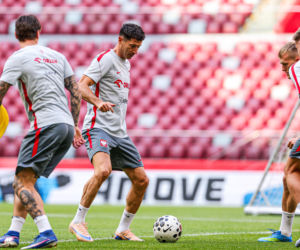 Robert Lewandowski i trening reprezentacji Polski