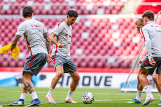 Robert Lewandowski i trening reprezentacji Polski