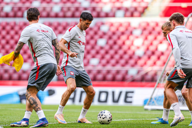 Robert Lewandowski i trening reprezentacji Polski