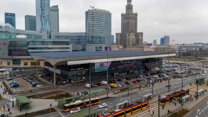 Nowe Centrum Warszawy zimą
