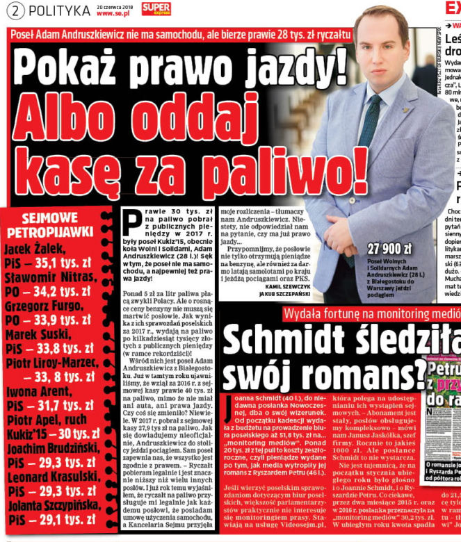 Kręcił na paliwie, dostanie limuzynę