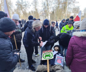 Protest przeciwko SCT w Krakowie