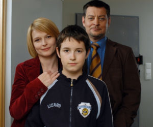 M jak miłość. Marta (Dominika Ostałowska), Norbert (Mariusz Sabiniewicz), Łukasz (Franek Przybylski)