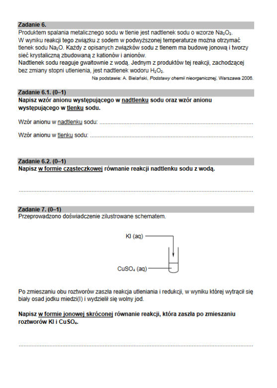 Matura rozszerzona 2022 chemia - arkusz PDF