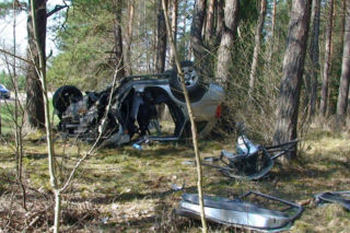 Wypadek toyoty we wsi Frącki