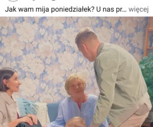 M jak miłość nowy sezon. Agnes (Amanda Mincewicz), Antoś (Mikołaj Jankowski), Barbara (Teresa Lipowska), Paweł (Rafał Mroczek) na planie