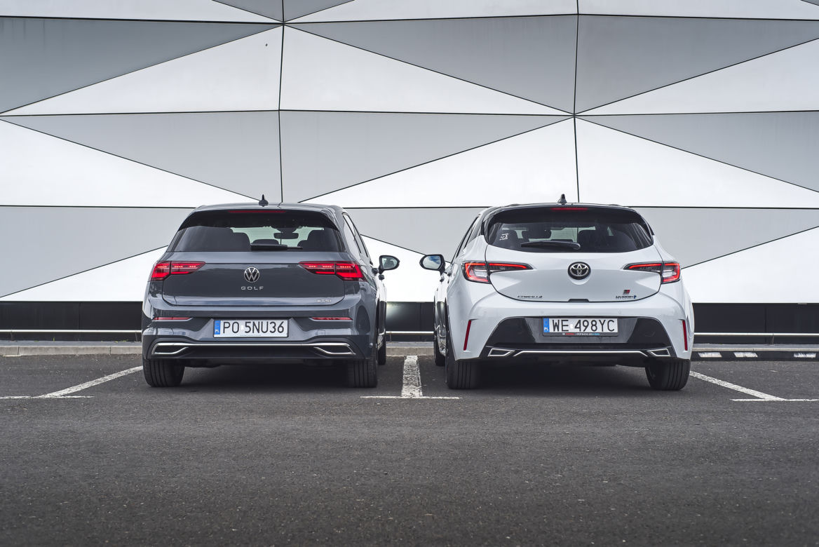Toyota Corolla GR Sport 2.0 Hybrid Dynamic Force 184 KM e-CVT vs. Volkswagen Golf 8 1.5 eTSI 150 KM Style DSG7