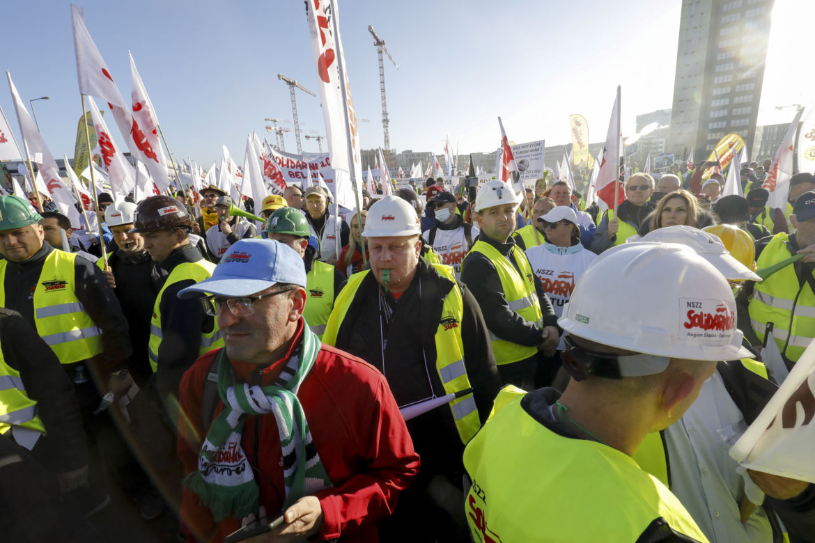 Protest "Solidarności" w Luksemburgu