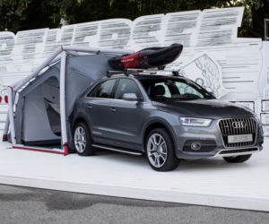 Audi Q3 z kempingowym namiotem