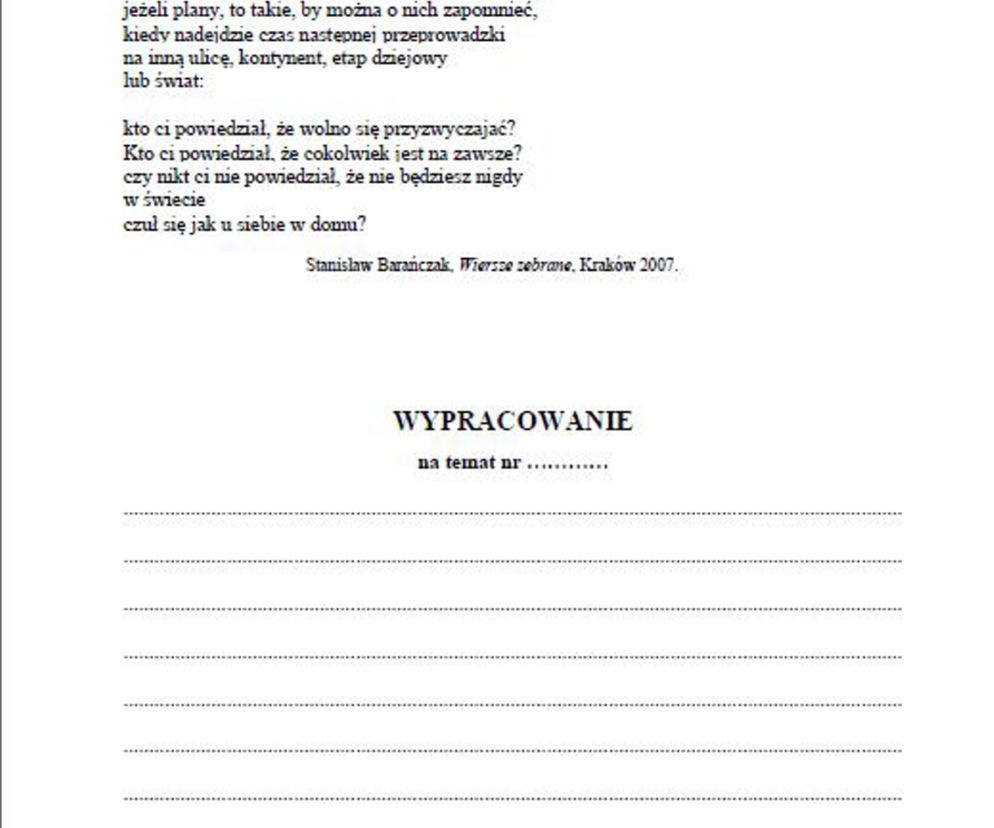 Matura próbna 2020 język polski - rozszerzony
