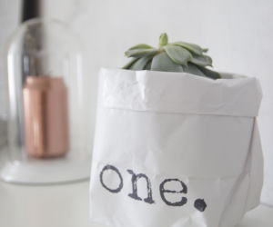 DIY: papierowa torba osłonka na doniczkę