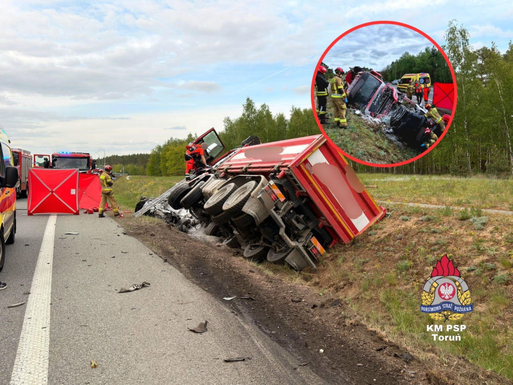 Tragiczny wypadek na DK nr 91 w Brzozie pod Toruniem