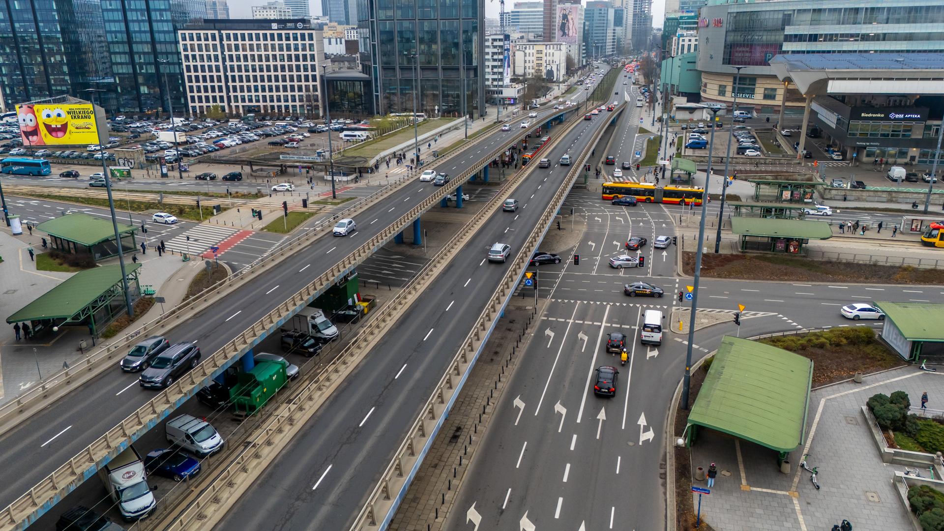 Nowe Centrum Warszawy zimą