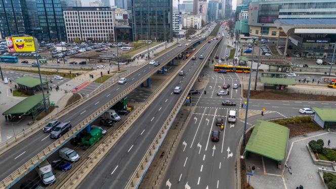 Nowe Centrum Warszawy zimą