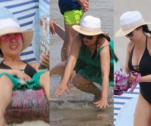 Kasia Cichopek z rodziną na plaży