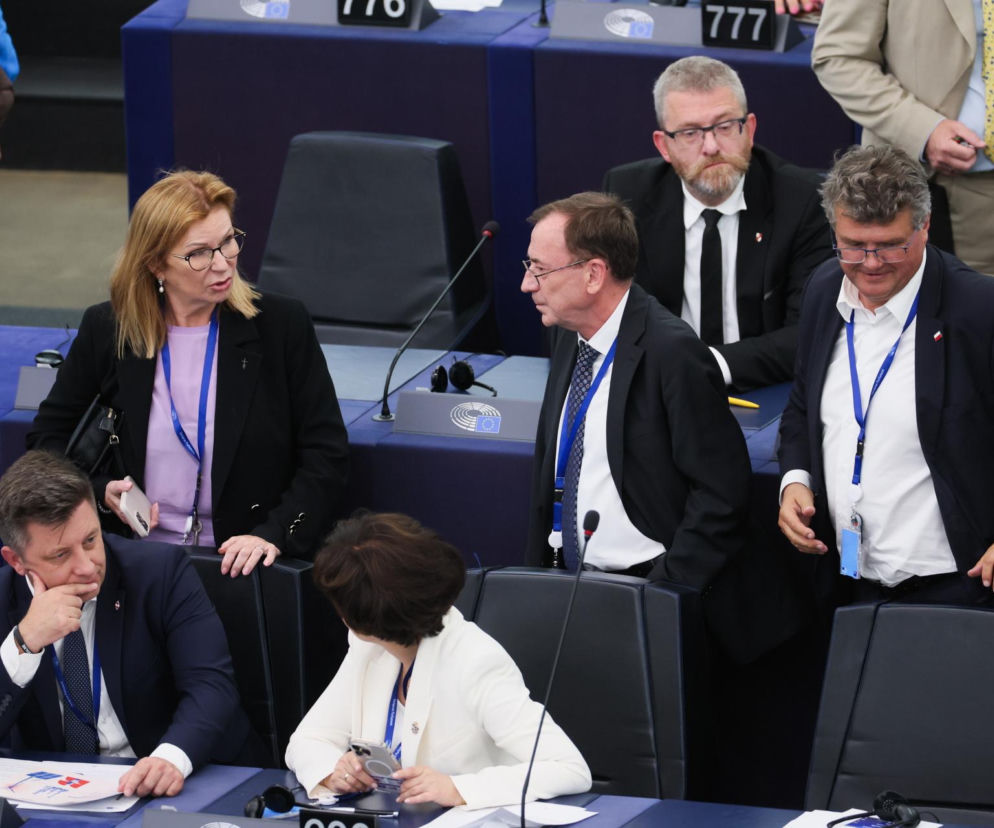 Europosłowie PiS Mariusz Kamiński i Maciej Wąsik w Strasburgu, Francja