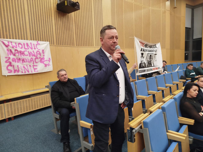 Protest rolników na spotkaniu z ministrem rolnictwa na Uniwersytecie w Siedlcach