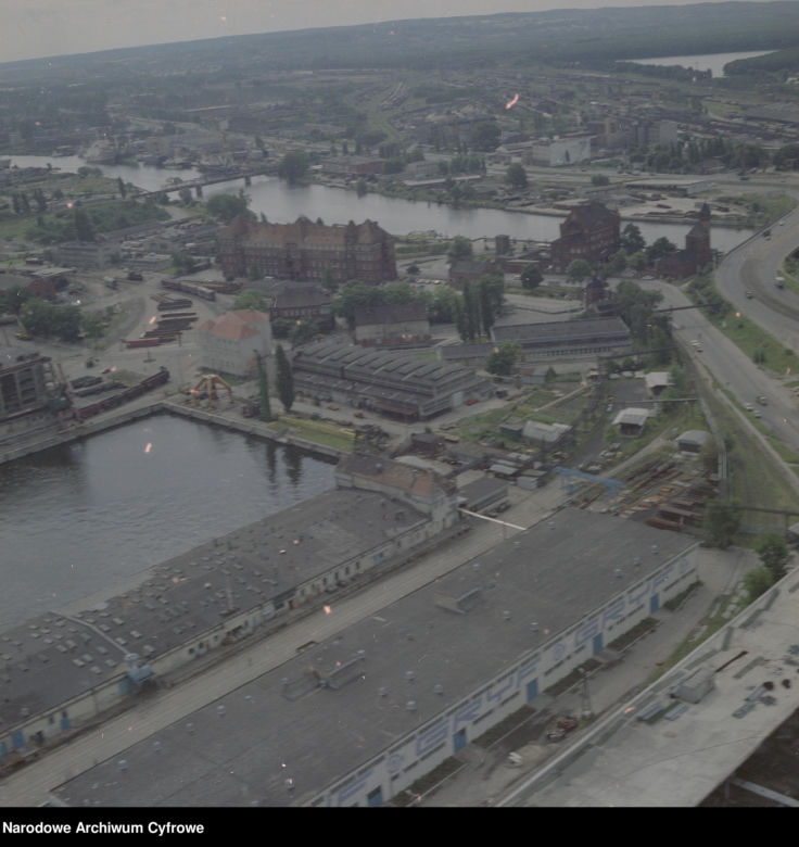 Szczecin z lotu ptaka w latach 80. XX wieku