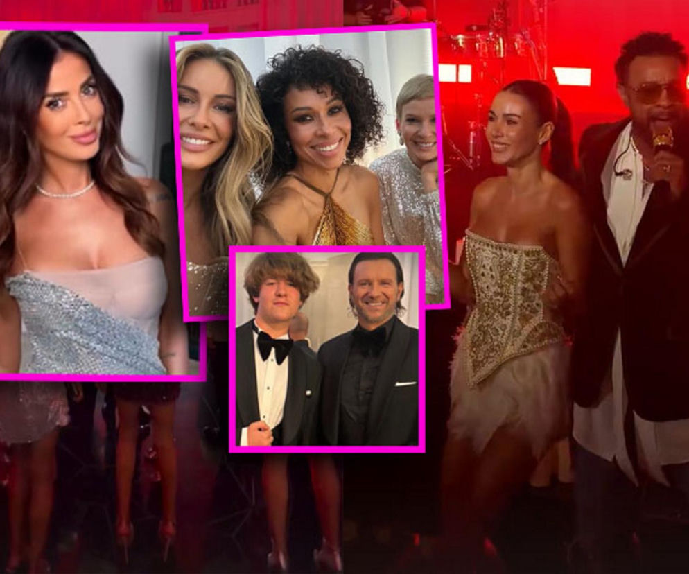 Aleksandra Marchewka tańczy obok wokalisty Shaggy'ego. Obok miniatury z gośćmi. O urodzinach gwiazd przeczytasz na SE.