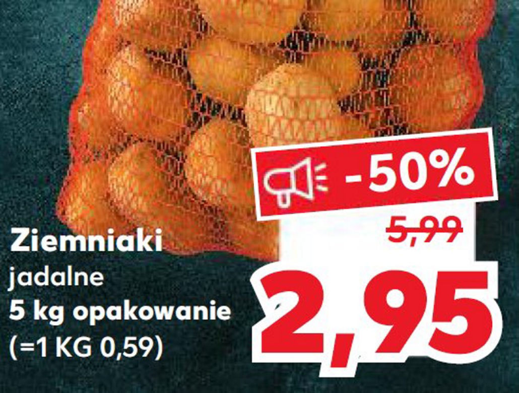 Ziemniaki 2,95 zl/5 kg  0, 59 zl/ 1 kg