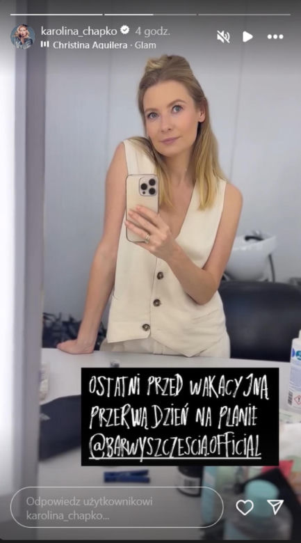 Barwy szczęścia nowy sezon. Dominika (Karolina Chapko) na planie