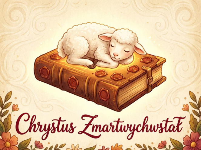 Religijna kartka na Wielkanoc