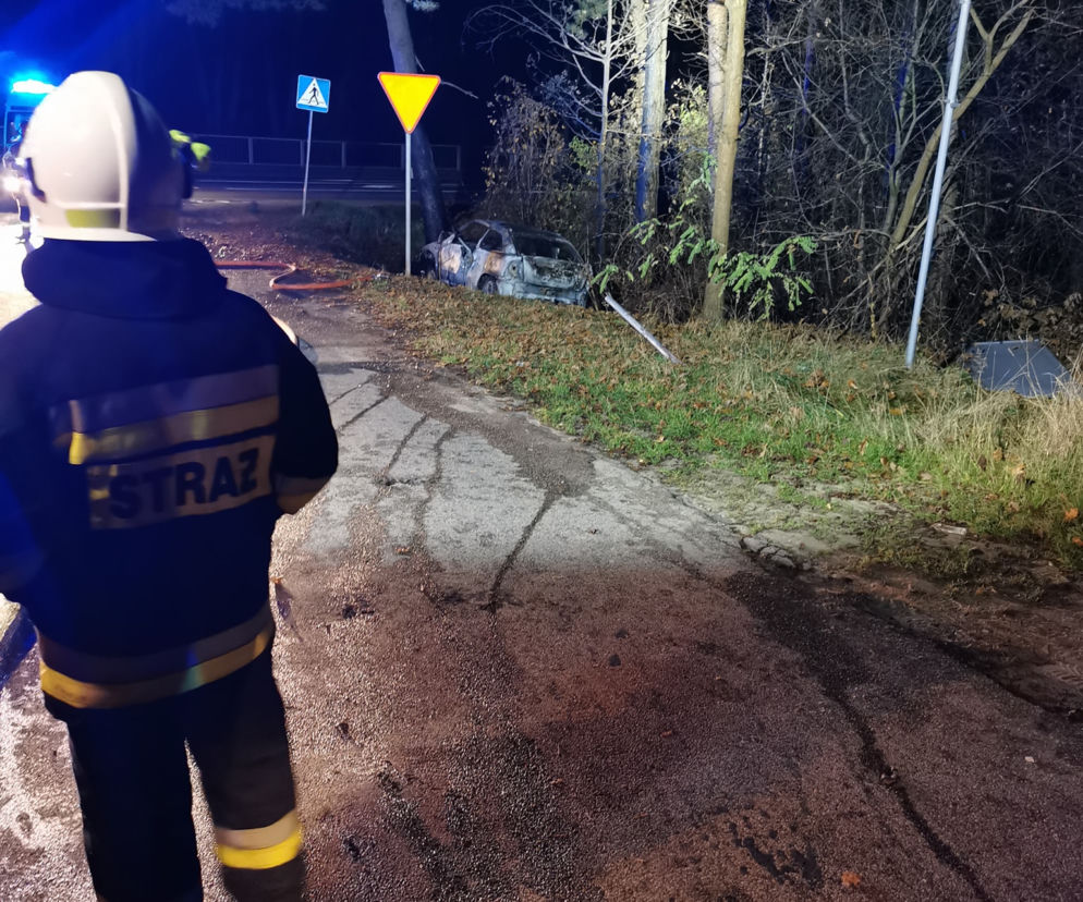 Fatalny wypadek pod Mińskiem Mazowieckim. Auto stanęło w płomieniach
