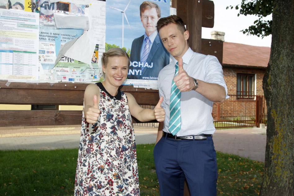 Ranczo 9 sezon. Klaudia (Marta Chodorowska), Fabian Duda (Piotr Ligienza) - wrzesień 2014 r.