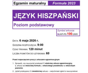 Matura 2026 język hiszpański - arkusz CKE poziom podstawowy