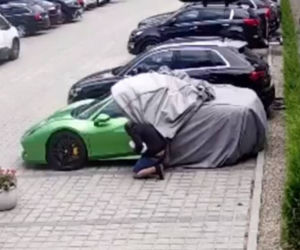Mielno. Zobacz jak ukradziono ferrari warte milion zł 