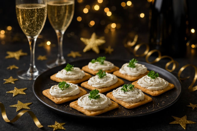 Krakersy z serkiem śmietankowym