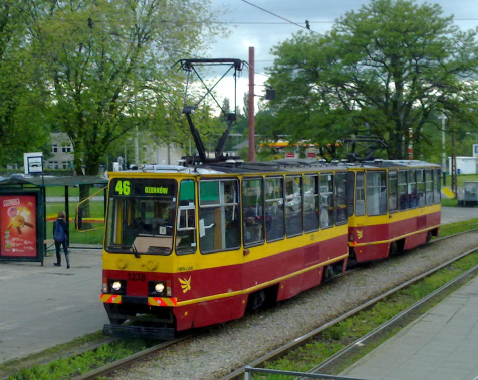 Tramwaj 805Na na linii 46 do Ozorkowa, 2014 r.