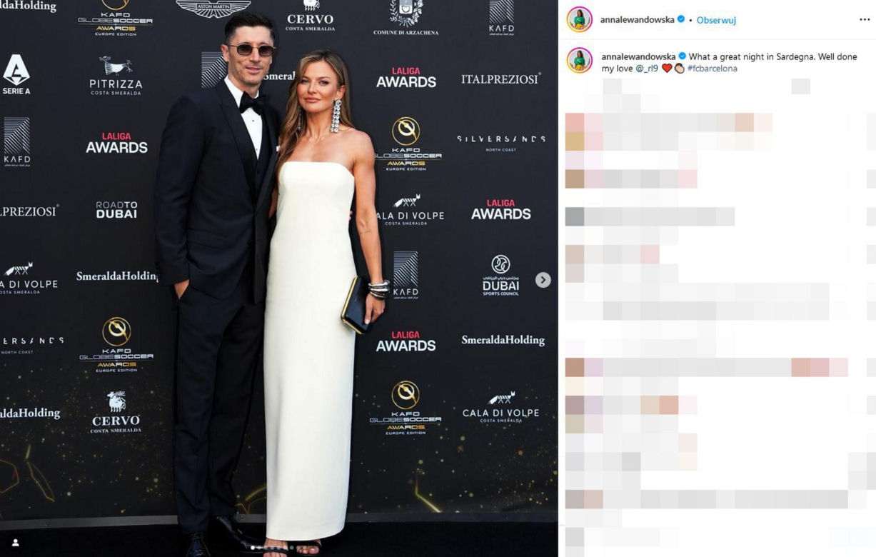 Anna Lewandowska w sukni polskiej marki