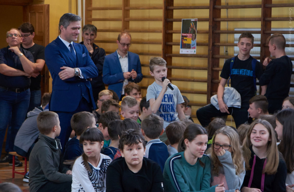 Paweł Zagumny w Lublinie. Uczniowie SP 27 trenowali z mistrzem świata