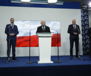 Premier Mateusz Morawiecki, Jarosław Kaczyński, Jarosław Gowin, Zbigniew Ziobro
