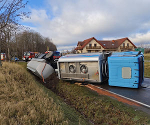 Cysterna zablokowała drogą krajową