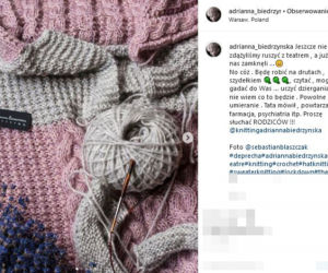 Biedrzyńska dzierga swetry na drutach