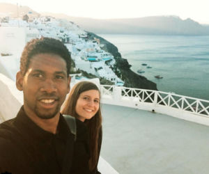 Leon wygrzewał się z Gosia na Santorini