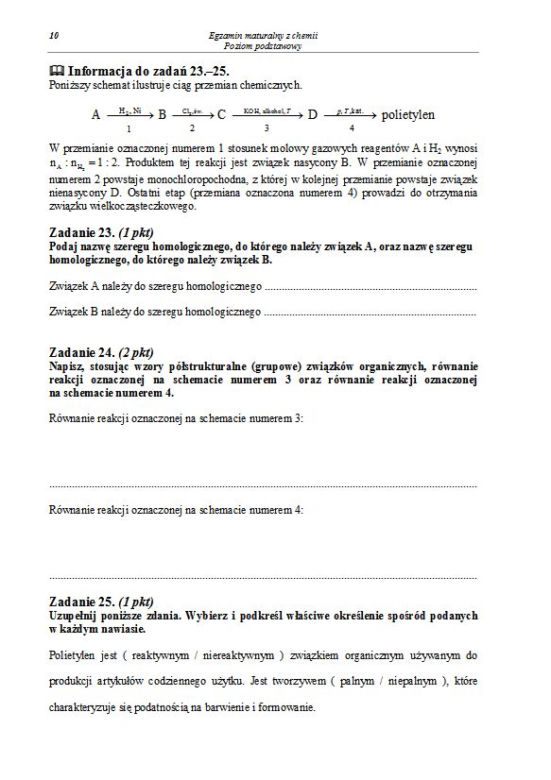 Chemia 2013 poziom podstawowy