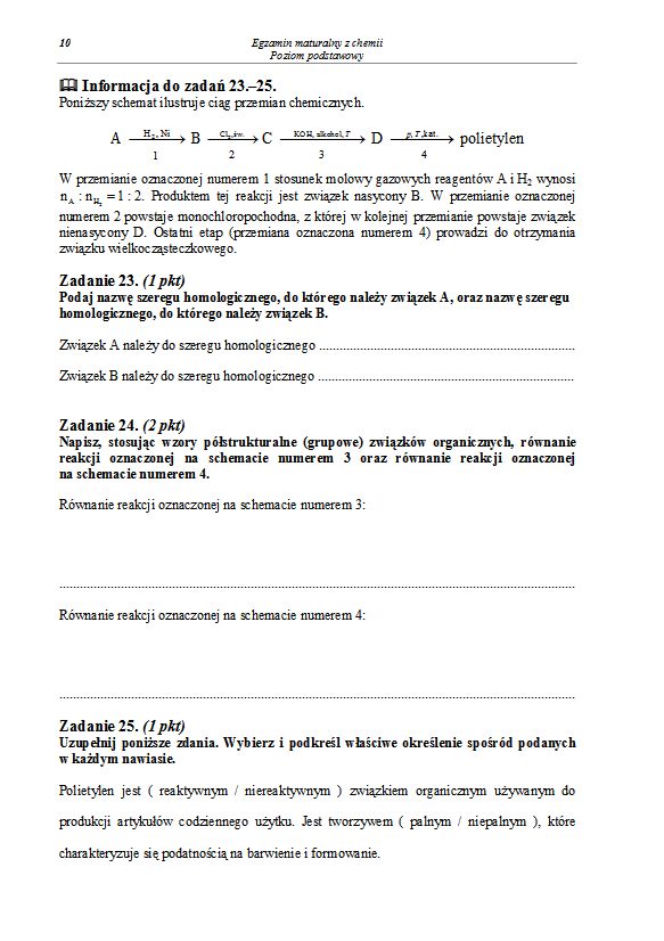 Chemia 2013 poziom podstawowy