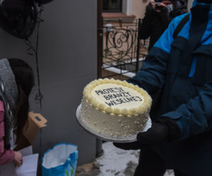 Protest branży weselnej w Toruniu. List do rządu, postulaty i tort