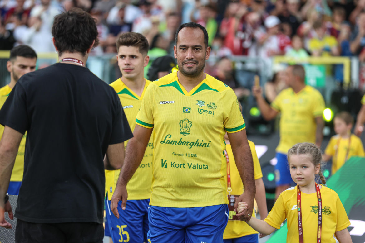 Ronaldinho na Stadionie Śląskim w meczu gwiazd Polska - Brazylia
