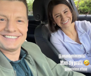 M jak miłość po wakacjach. Agnes (Amanda Mincewicz), Paweł (Rafał Mroczek) na planie