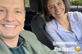 M jak miłość po wakacjach. Agnes (Amanda Mincewicz), Paweł (Rafał Mroczek) na planie